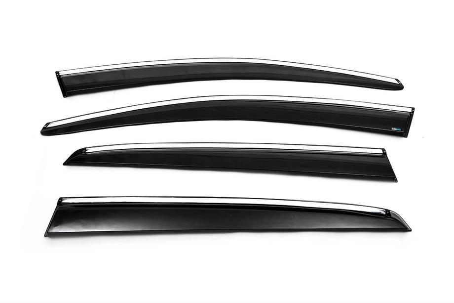 Volkswagen Golf 6 2008-2014 Windabweiser mit Chromleiste HB (4 Stk., Sunplex Chrome) Foto 16
