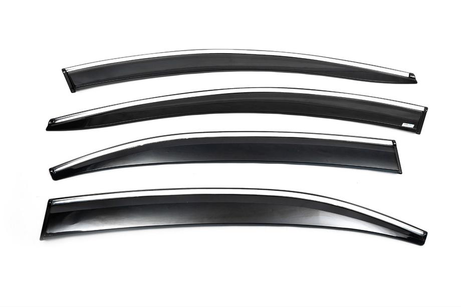 Volkswagen Jetta 2011-2018 Windabweiser mit Chromleisten (4 Stk., Sunplex Chrome) Foto 3