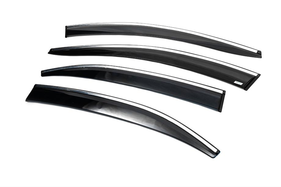 Volkswagen Jetta 2011-2018 Windabweiser mit Chromleisten (4 Stk., Sunplex Chrome) Foto 4