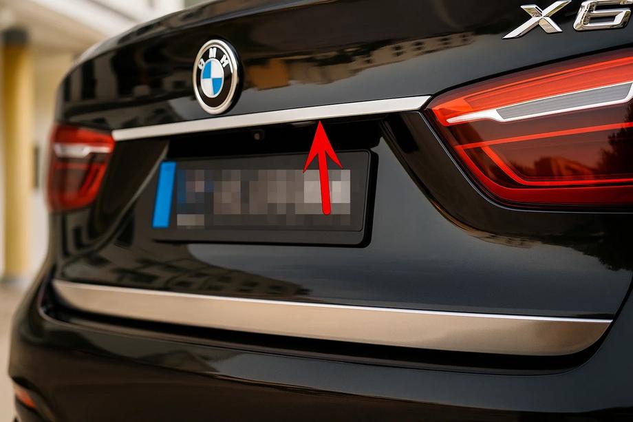 BMW X6 F16 2014-2019 Chromleiste über dem Kennzeichen Image