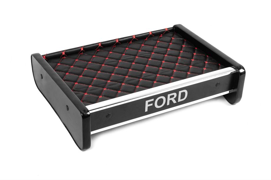 Ford Transit 1991-2000 Ablage für Armaturenbrett (Schwarz mit roter Naht) Foto 3