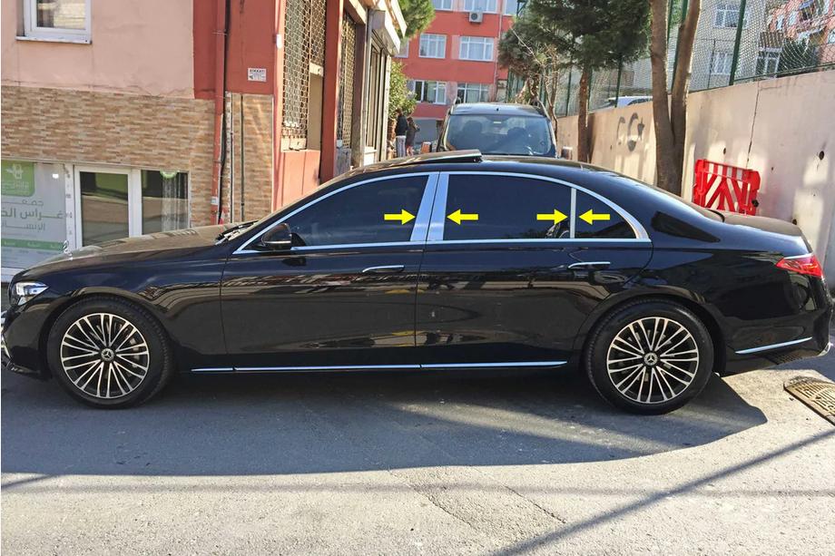 Mercedes S-class W223 2020- Edelstahl Säulenabdeckungen Image